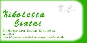 nikoletta csatai business card
